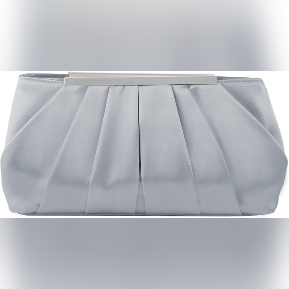 Silver Contemporary Style Clutch Purse
